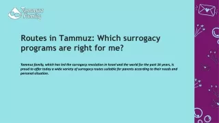 routes in tammuz which surrogacy programs are right for me