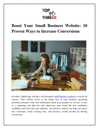 Boost Your Small Business Website 10 Proven Ways to Increase Conversions
