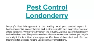 Pest Control Londonderry