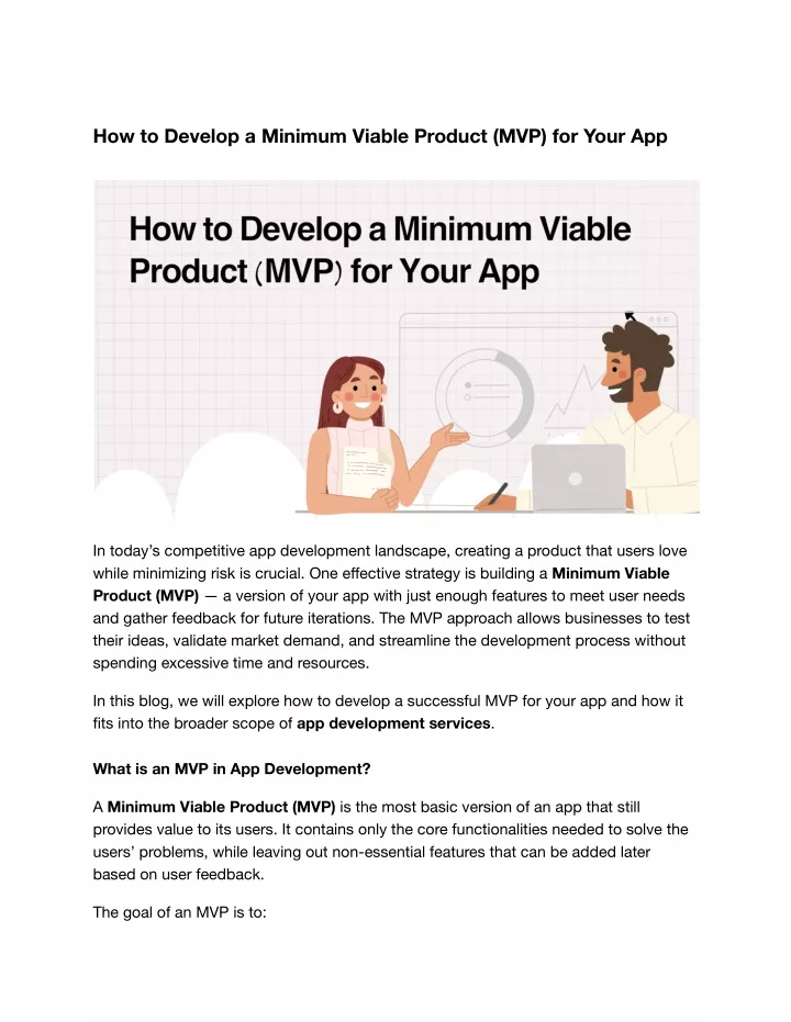 how to develop a minimum viable product