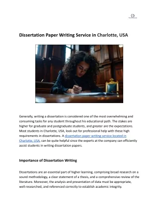 dissertation paper writing service in charlotte