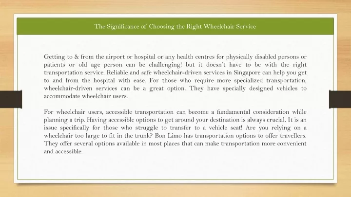 the significance of choosing the right wheelchair