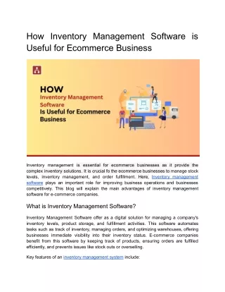 how inventory management software is useful