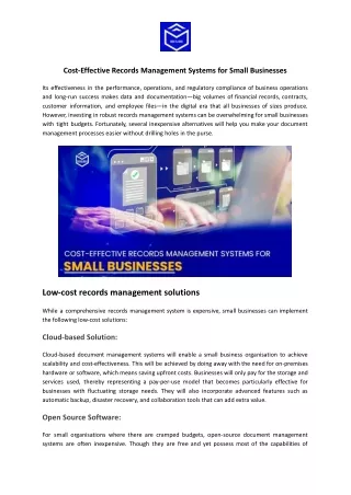 Cost-Effective Records Management Systems for Small Businesses