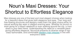 "Stylish Western Maxi Dresses for Every Occasion | Nounclub"
