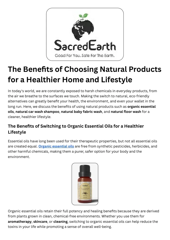 the benefits of choosing natural products