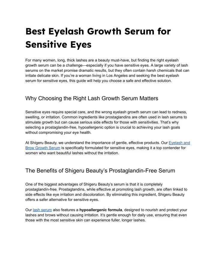 best eyelash growth serum for sensitive eyes