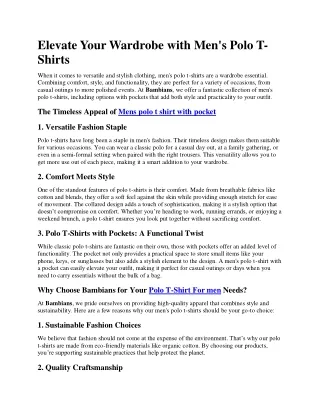 Elevate Your Wardrobe with Men polo tshirt