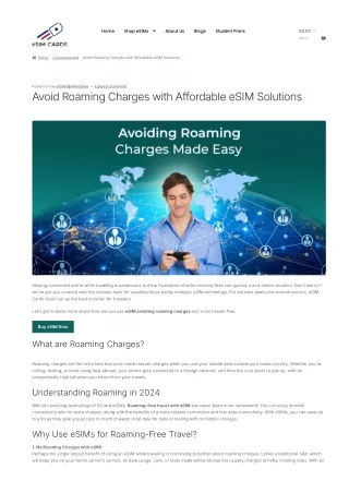 How to Avoid Roaming Charges with eSIM | Best eSIM Solutions