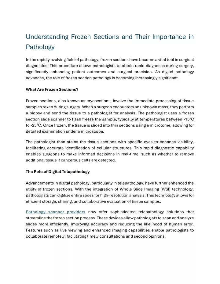 understanding frozen sections and their