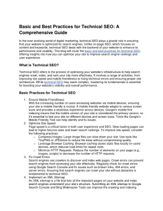 basic and best practices for technical