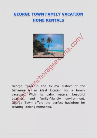 GEORGE TOWN FAMILY VACATION HOME RENTALS