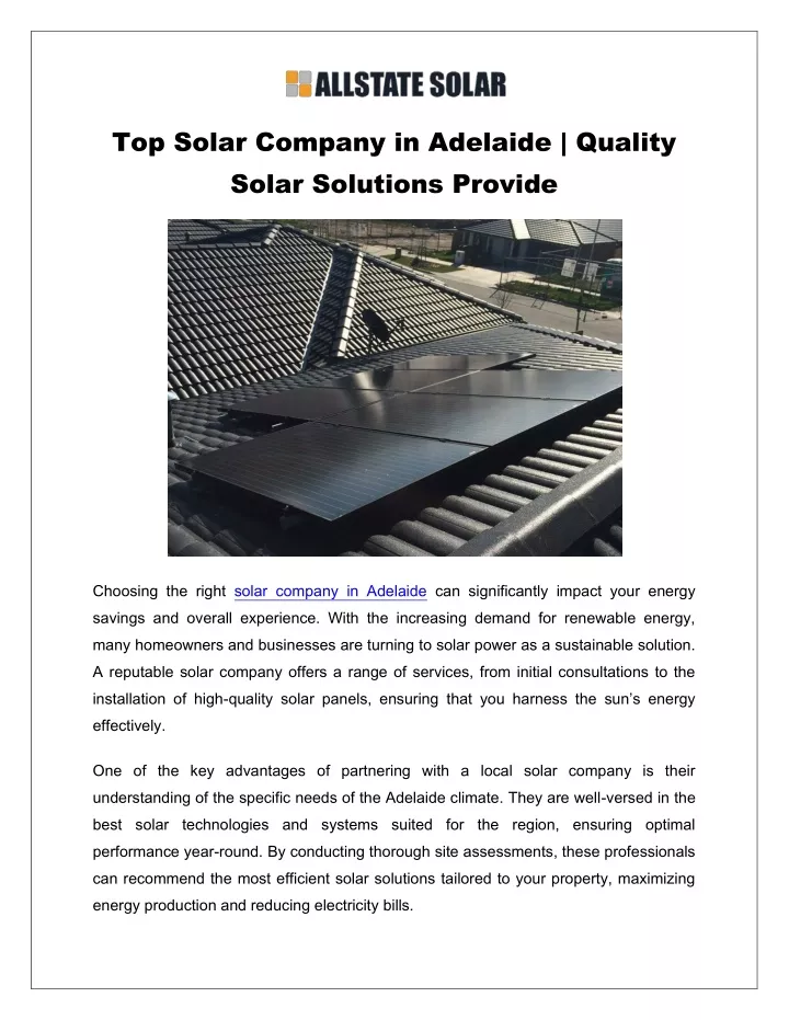 top solar company in adelaide quality solar