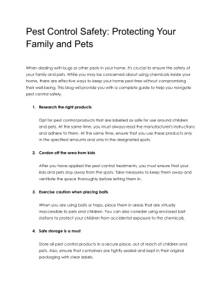 Pest Control Safety_ Protecting Your Family and Pets