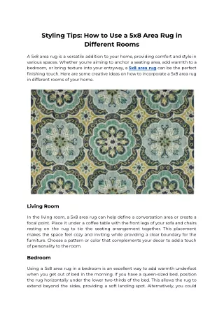 styling tips how to use a 5x8 area
