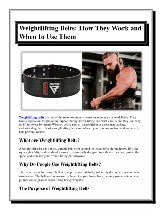 Weightlifting Belts How They Work and When to Use Them