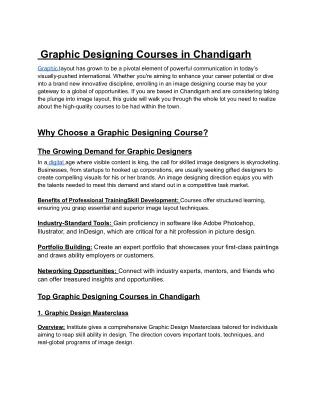 Graphic Designing Courses in Chandigarh