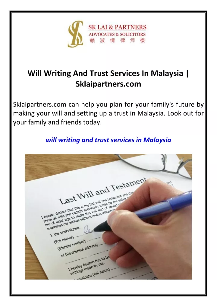 will writing and trust services in malaysia