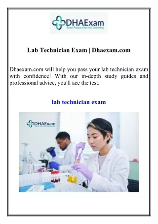 Lab Technician Exam Dhaexam.com