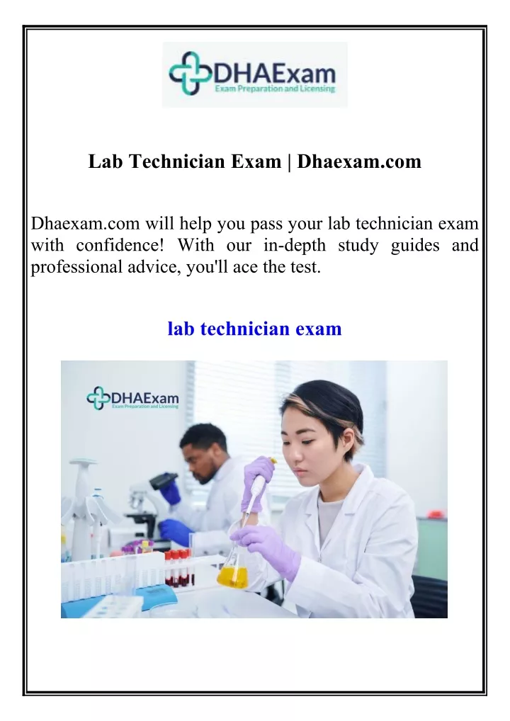 lab technician exam dhaexam com