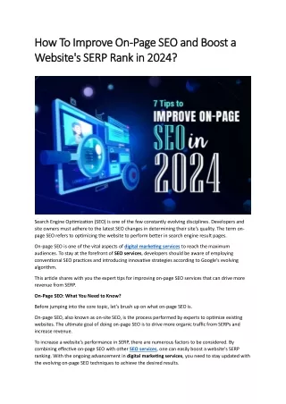 how to improve on how to improve on page