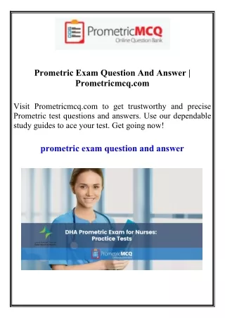 Prometric Exam Question And Answer  Prometricmcq.com