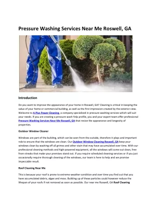 Pressure Washing Services Near Me Roswell