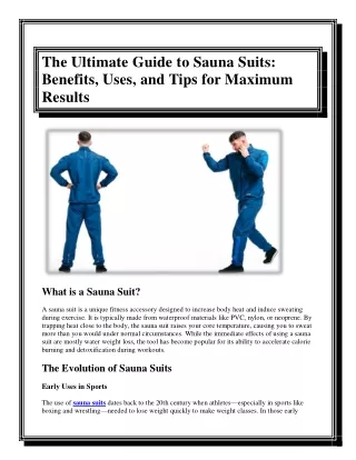 The Ultimate Guide to Sauna Suits Benefits, Uses, and Tips for Maximum Results