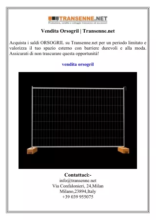 vendita orsogril transenne net