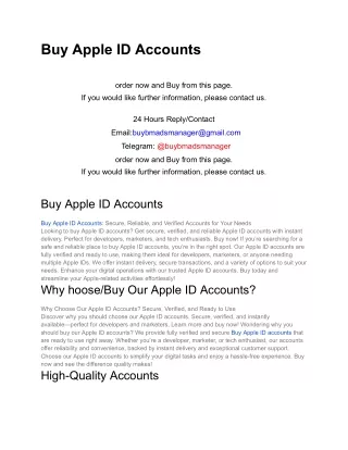 Buy Apple ID Accounts
