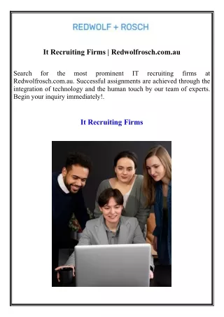 It Recruiting Firms Redwolfrosch.com.au