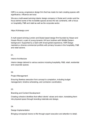 h2r is a young progressive design firm that
