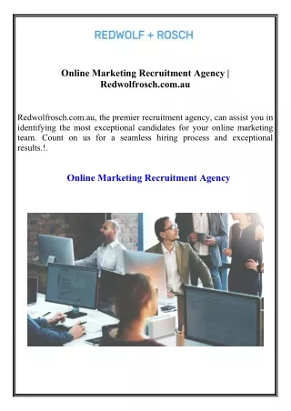 Online Marketing Recruitment Agency Redwolfrosch.com.au