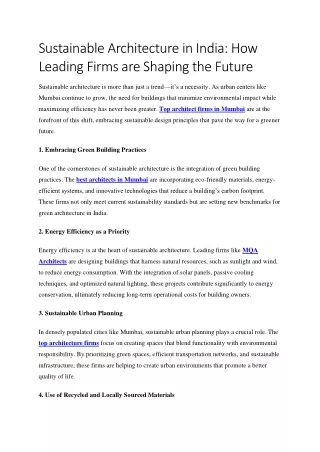 sustainable architecture in india how leading
