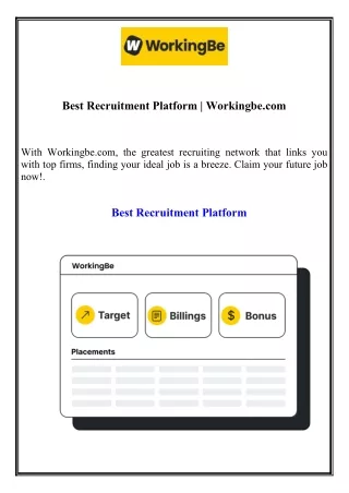 Best Recruitment Platform Workingbe.com