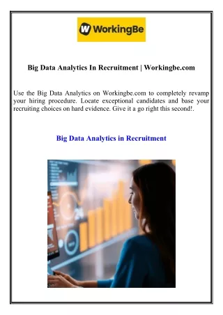 Big Data Analytics In Recruitment  Workingbe.com