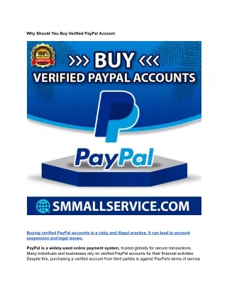 Why Should You Buy Verified PayPal Account