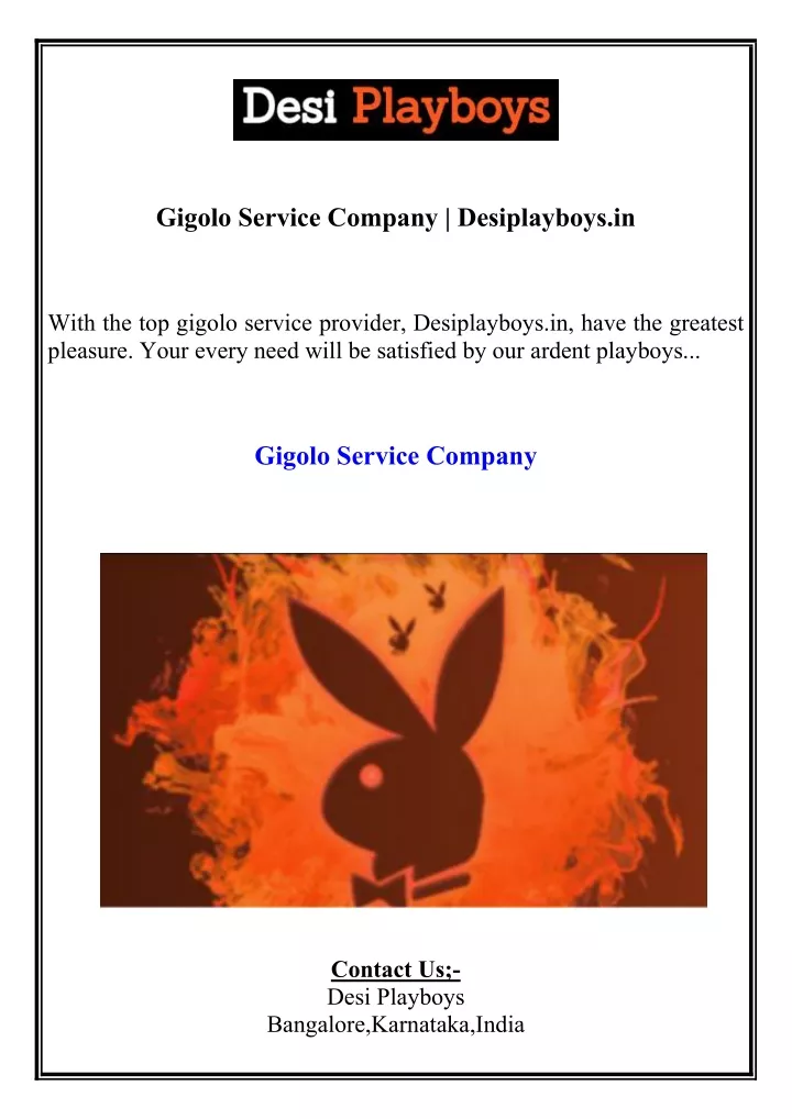 gigolo service company desiplayboys in