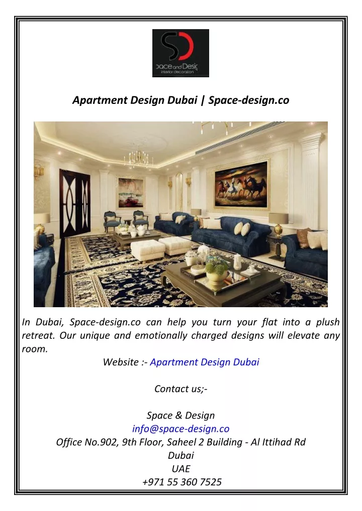 apartment design dubai space design co