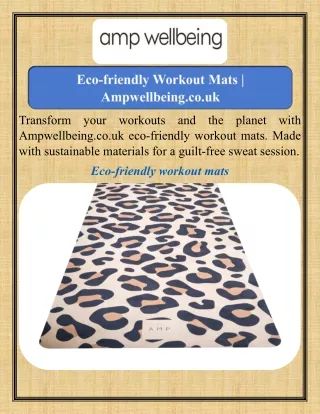 Eco-friendly Workout Mats   Ampwellbeing.co.uk