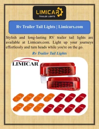 Rv Trailer Tail Lights   Limicars.com