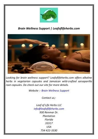 Brain Wellness Support  Leafoflifeherbs.com