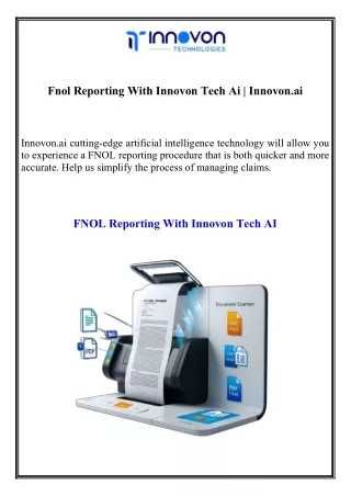 Fnol Reporting With Innovon Tech Ai  Innovon.ai