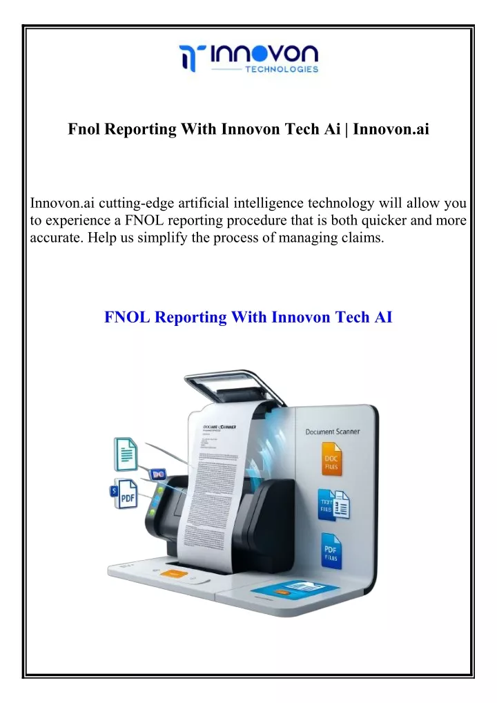 fnol reporting with innovon tech ai innovon ai