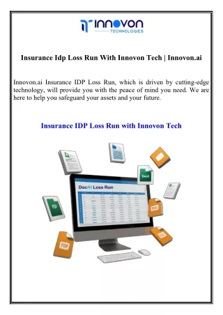 Insurance Idp Loss Run With Innovon Tech  Innovon.ai