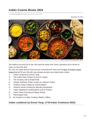 Indian Cuisine Books 2024
