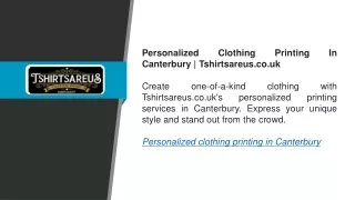 Personalized Clothing Printing In Canterbury  Tshirtsareus.co.uk