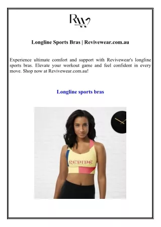 Longline Sports Bras Revivewear.com.au