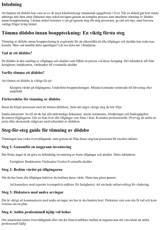 Hur man hanterar tömning av dödsbo i samband med bouppteckning