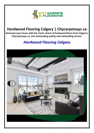 Hardwood Flooring Calgary | Citycarpetsyyc.ca